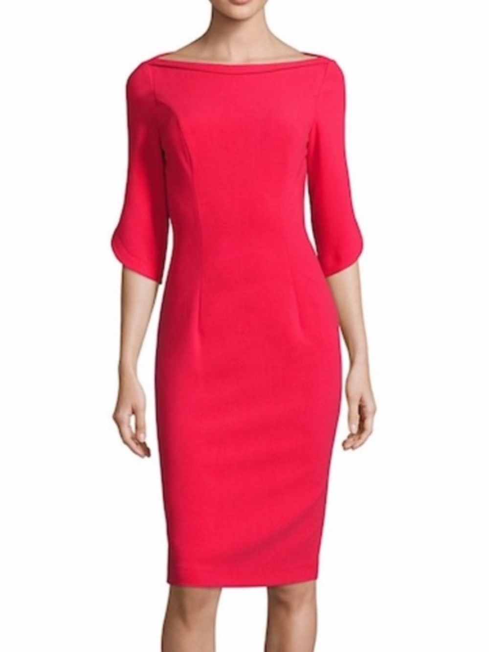 Black Halo Women's Nuelle 3/4 SLV Sheath Dress Sz 2 Red